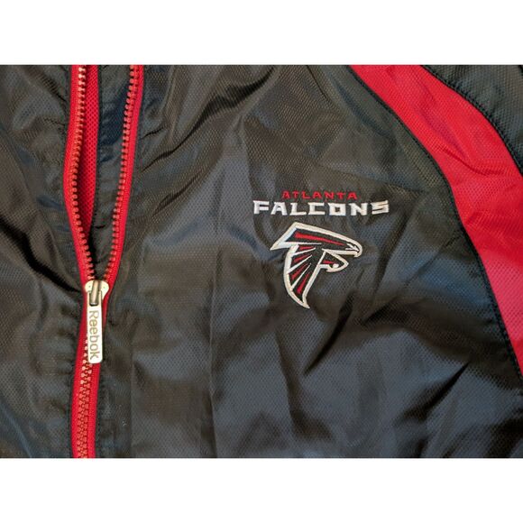 Reebok NFL Atlanta Falcons Jacket Mens 2X 2XL XXL Black Red Windbreaker - Picture 3 of 10